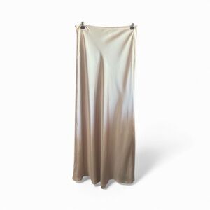 SHEIN Women’s Size Medium Elegant Pink Cream Satin Maxi Neutral Classy Skirt